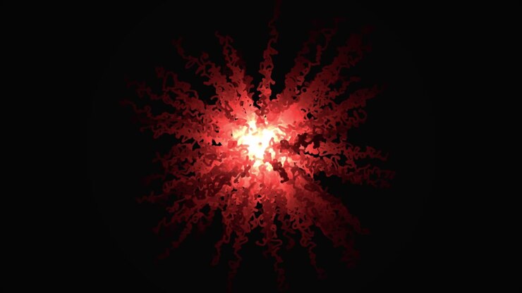 Abstract Red and Black Explosion