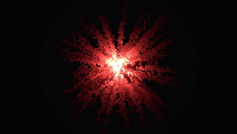 explosión abstracta roja y negra