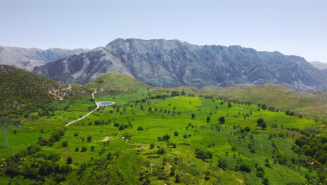 high altitude green landscapes in balkan mountains, located at himare, albania