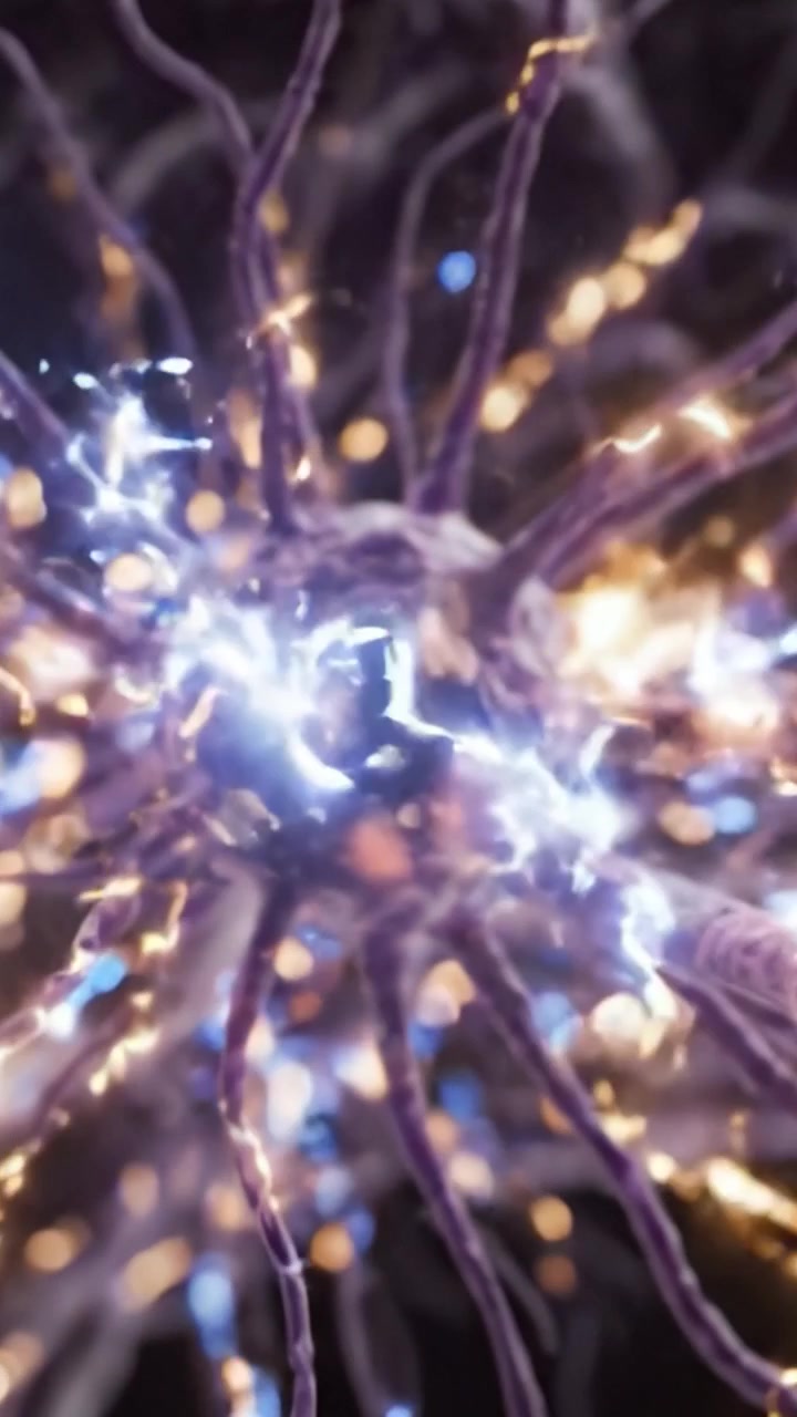 A Detailed Exploration of Neural Networks: Captivating Visuals of Neurotransmitter Connections and Electromagnetic Pulses in the Human Brain's Complex Synapses