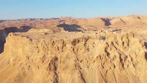 aerial view of ancient masada fortress in the judean desert