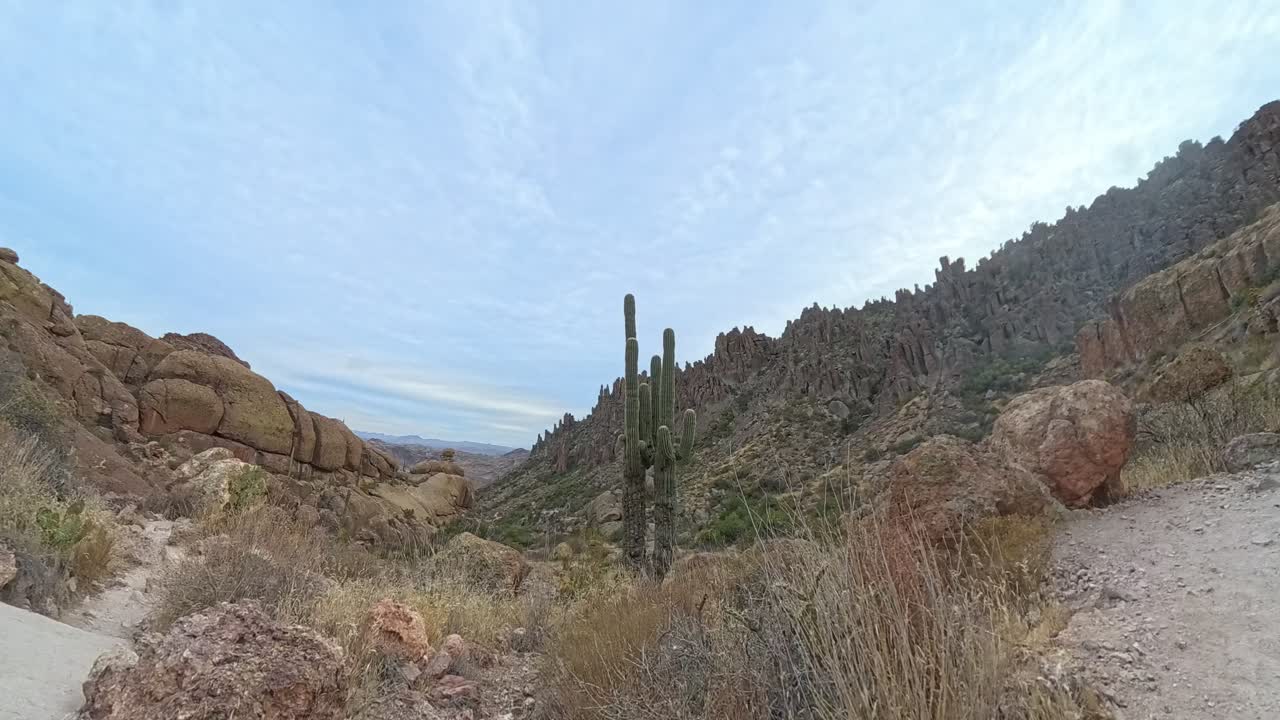 Cloud Time Lapse of a saguaro on the Peralta Trail in the Superstition Mountains