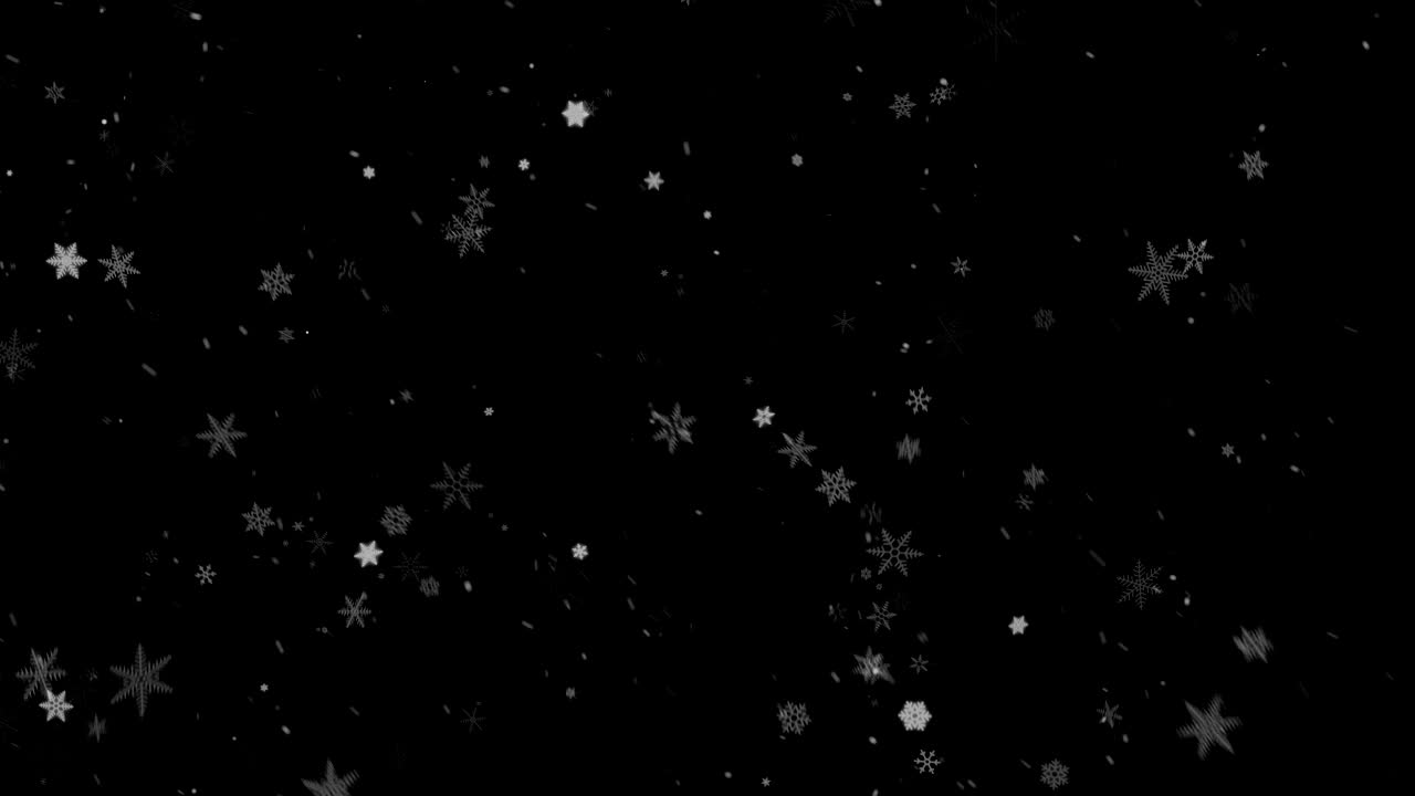 Snowflakes on black background.