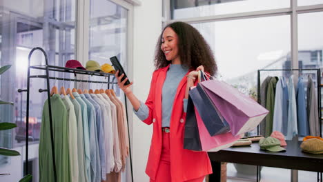 happy, woman with shopping bag