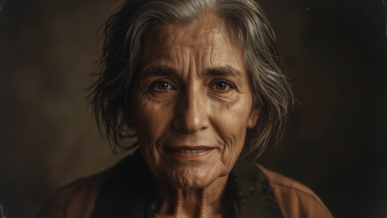 Retrato de uma mulher idosa com personalidade