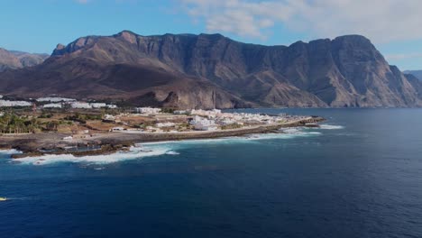 aerial drone video of mountainous coastline in gran canaria