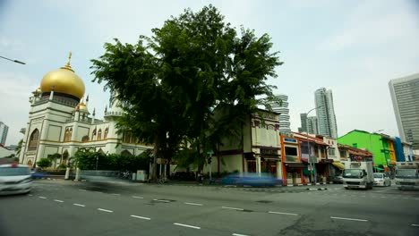 time lapse of masjid sultan in singapore.