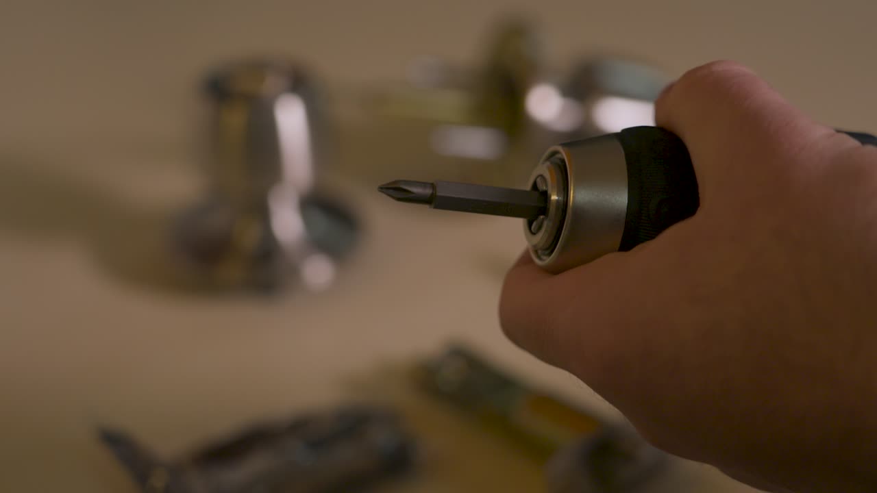 Slow motion clip of securing a new drill bit