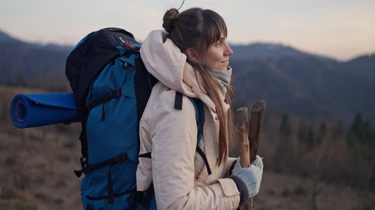 Woman Hiker in the Mountains