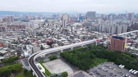 taiwan seen from above with many high-rise buildings