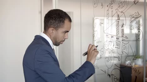 focused mix raced businessman wearing suit