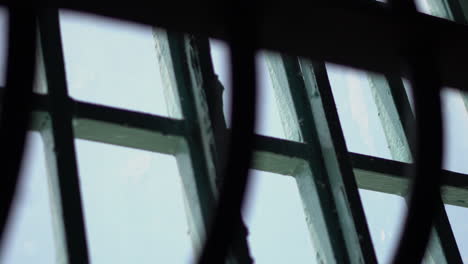 alcatraz prison external windows and metal bars, close up. california usa