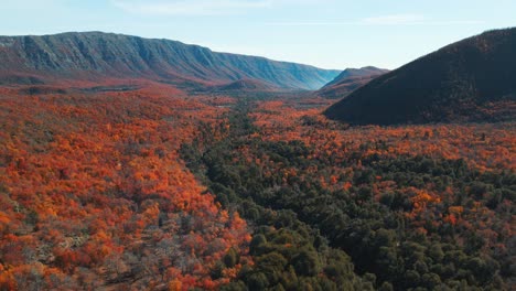 Aerial-establishing-shot-of-Chile's-Radal-7-Tazas-national-park