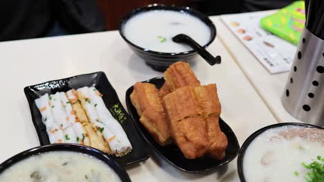 delicious deep-fried dough sticks and rice rolls