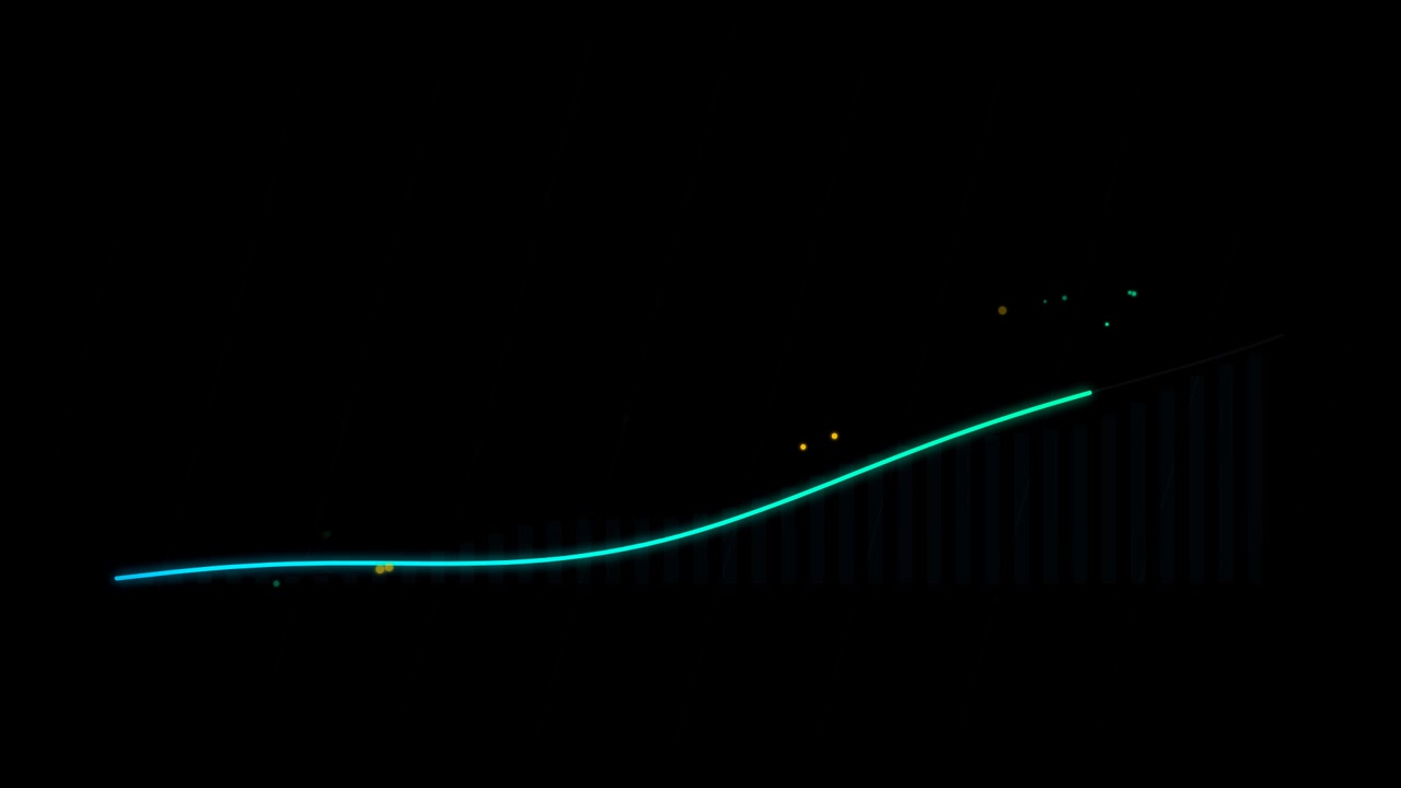 Animated Financial Growth Chart with Rising Trend Line
