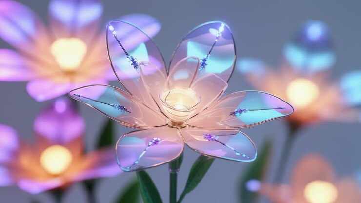 Ethereal Glowing Futuristic Flower