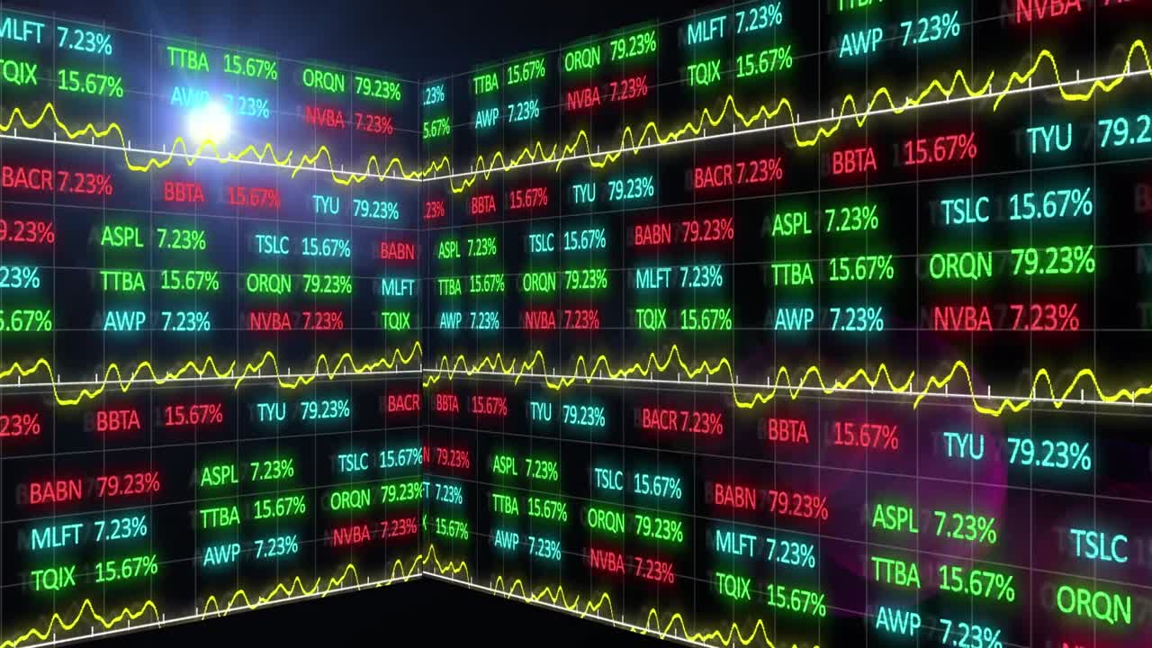 Animazione dell'elaborazione di dati finanziari su griglia