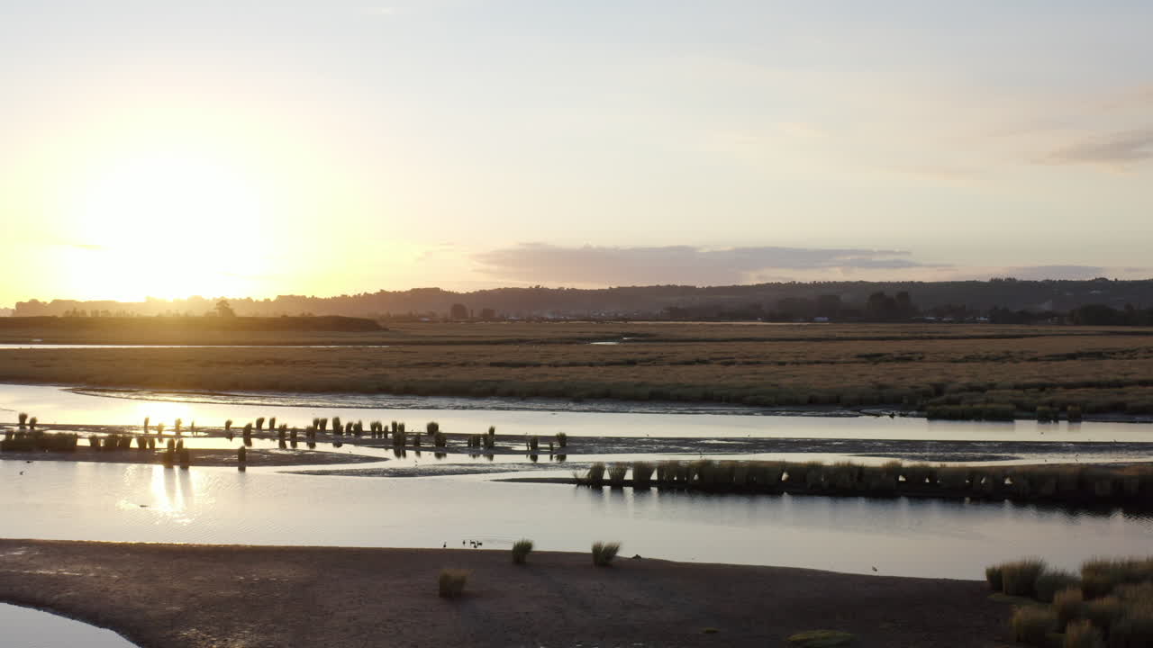 una zona de humedales junto a la civilización