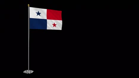 loop video of panama flag  fluttering in the wind, slow motion video of 4k , with alpha channel