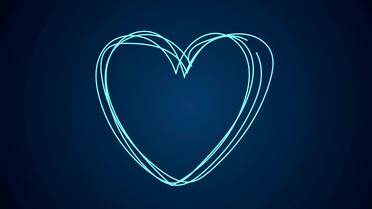 손으로 그려진 글쓰기 심장, 로고 디자인 요소.