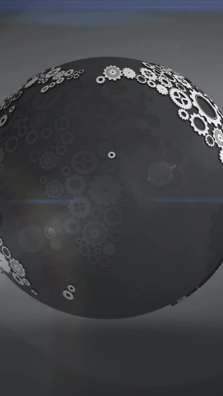 Animation of globe with binary coding and data processing over dark background