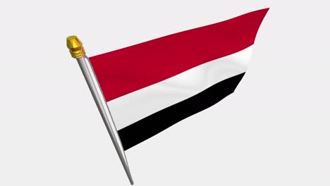 loop video of yemen flag  fluttering in the wind, slow motion video of 4k , with alpha channel