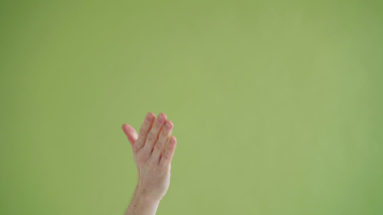 Hand Gestures on Green Background