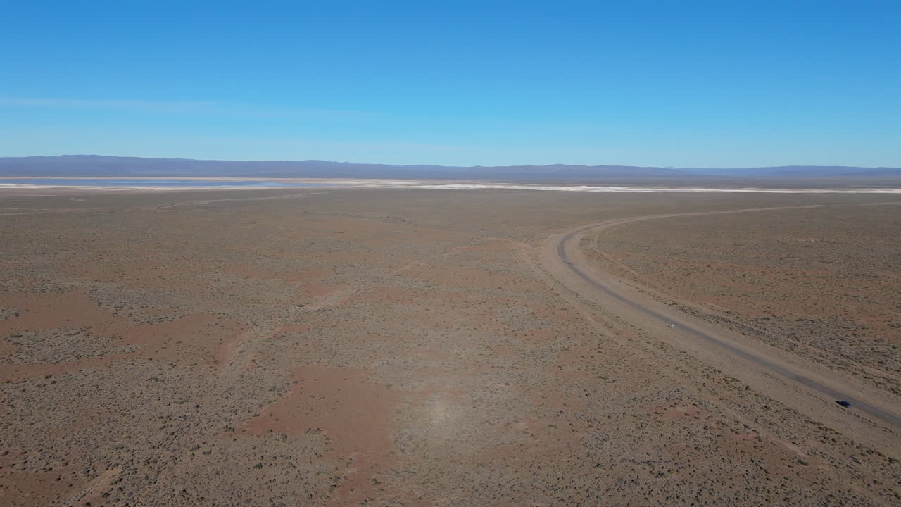 Aerial view of salines in Patagonia.