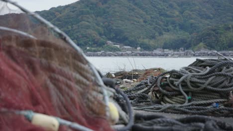 Rope-and-Nets-for-Fishing-at-Ine-cho,-Kyoto-Japan