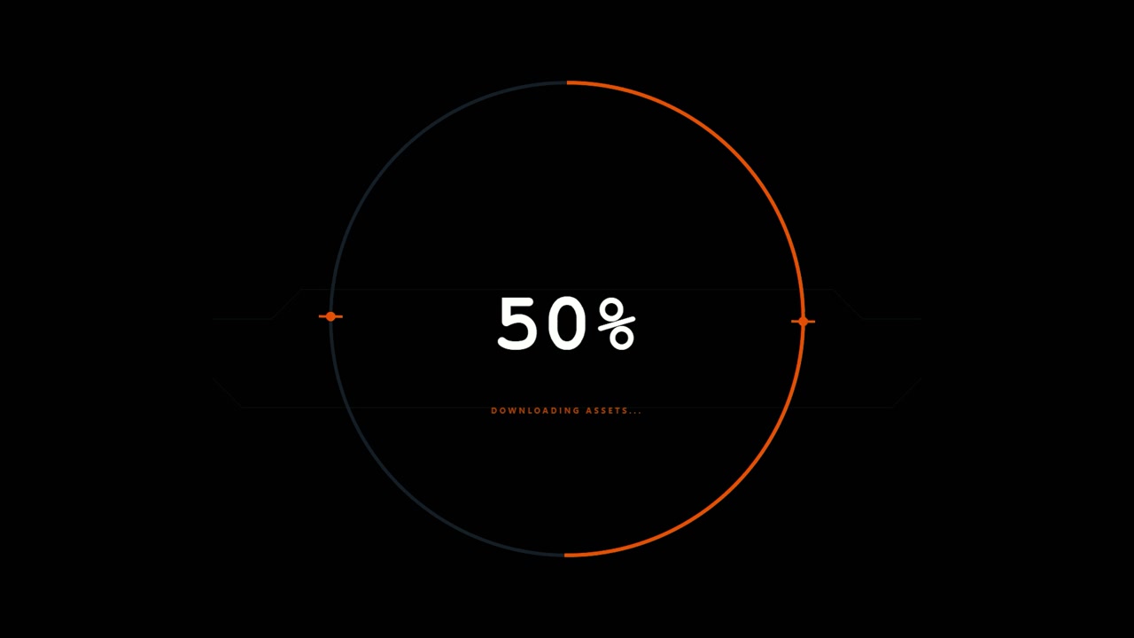 Digital Loading Progress Circle with Changing Status Text