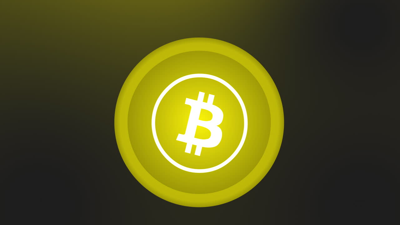 Graphic showing multiple crypto currencies wherein camera zooms to one coin