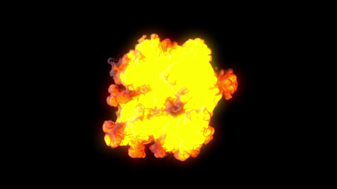 Fire explosion with puffs of smoke