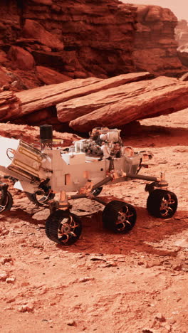 el rover de marte en el planeta rojo