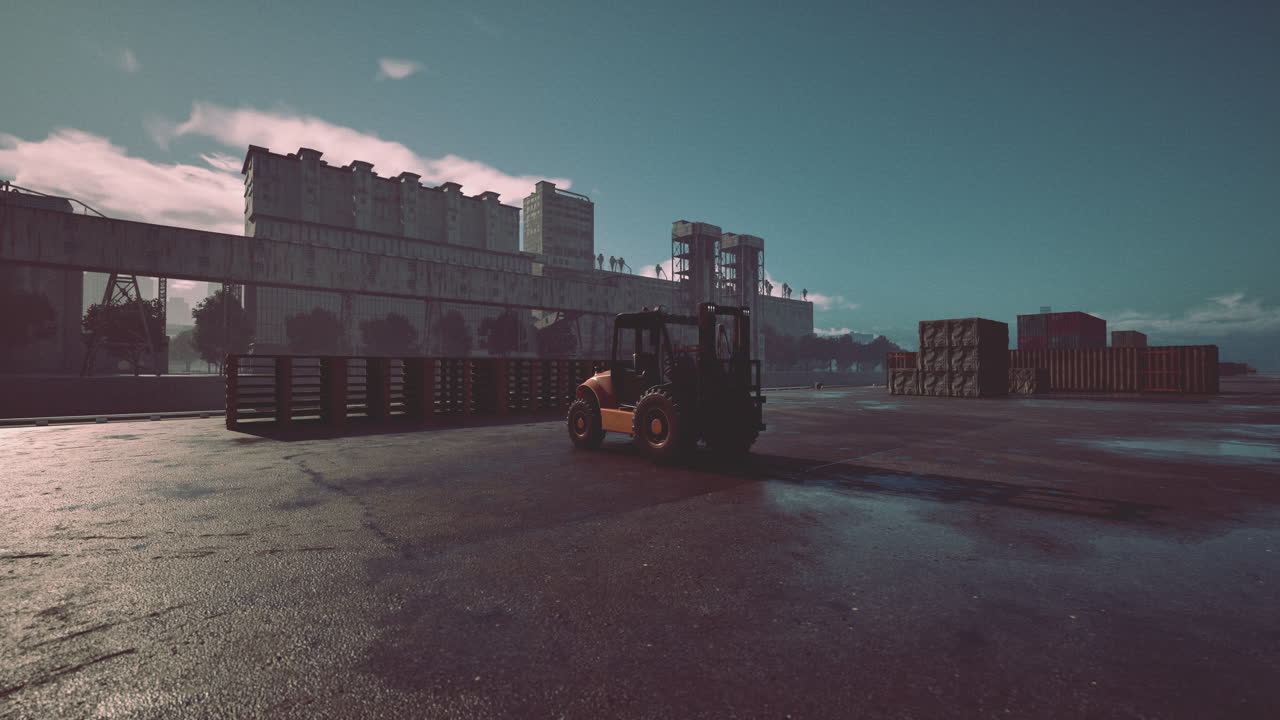 elevador de horquilla en una instalación industrial