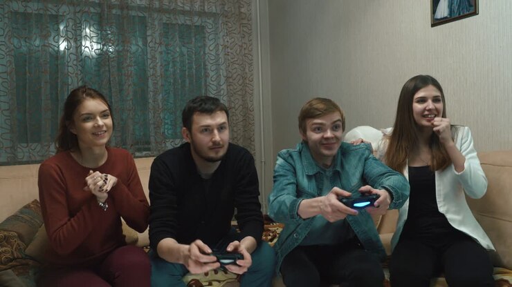 Friends Playing Video Games