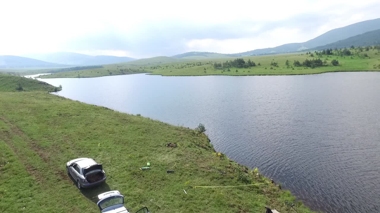 CAMPING BY LAKE - DRONE FOOTAGE 1