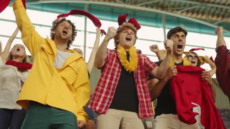 excited fans in stadium