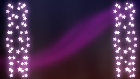Brillantes-Cadenas-De-Luces-De-Colores-Sobre-Fondo-Púrpura