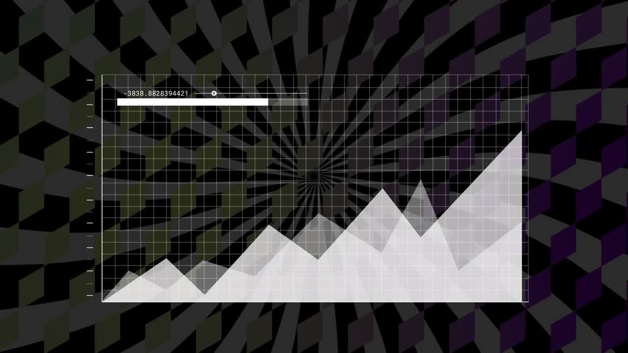 Animation af abstrakte former over abstrakt baggrund
