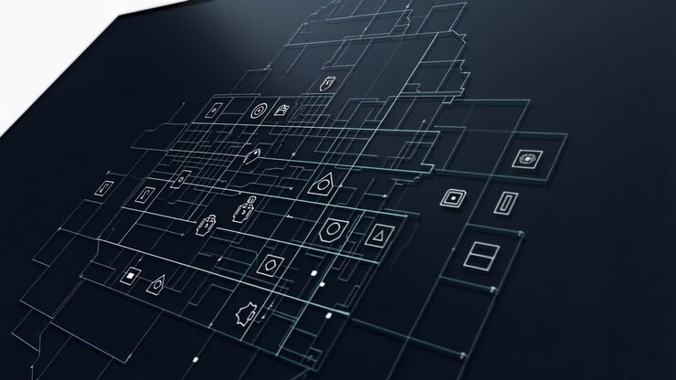 Abstract Digital Network and Data Flow Visualization