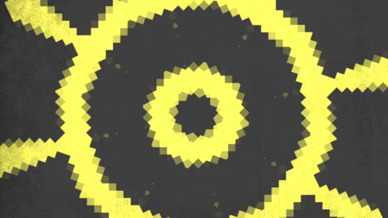 A dynamic and visually striking circular pattern composed of yellow and black triangles, creating a sense of motion and energy, suitable for diverse design applications