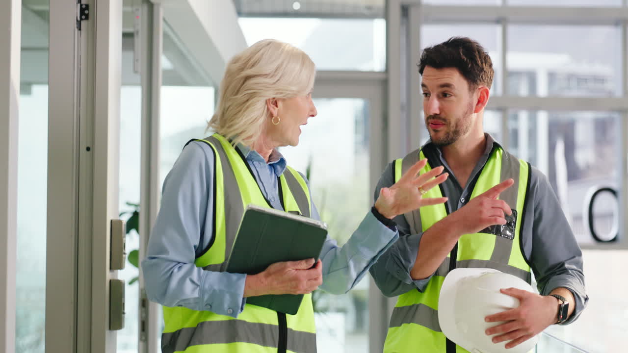 Construction team discussing plans