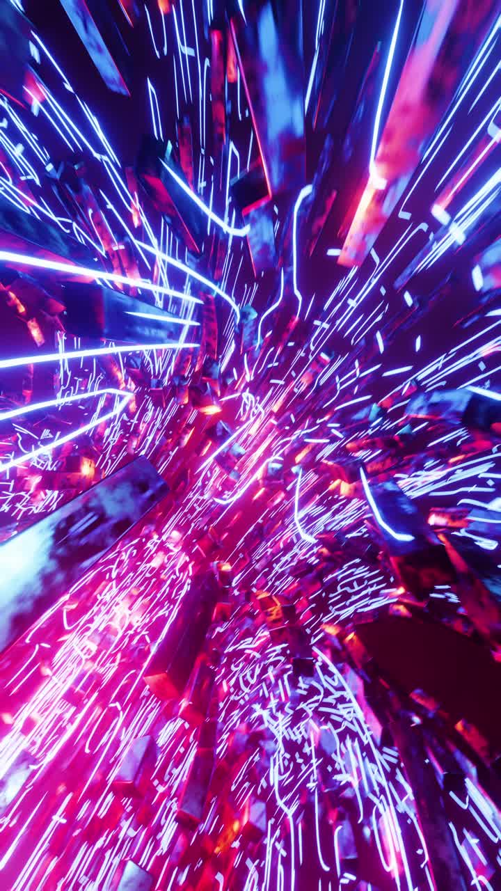 volando dentro del colisionador de hadrones. video en bucle vertical