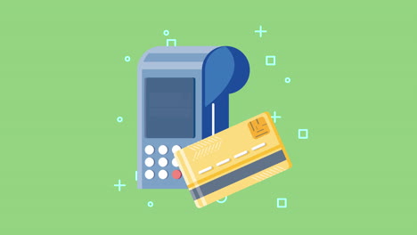 electronic commerce animation with credit card and voucher