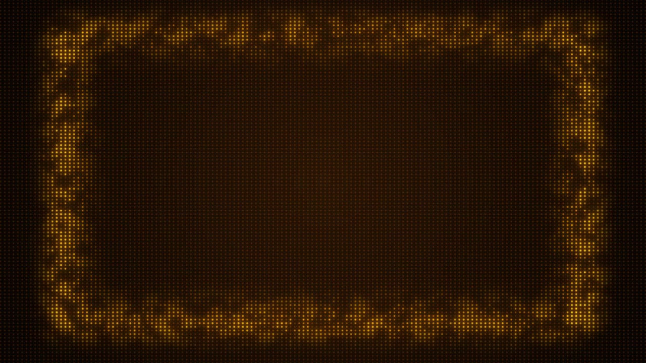 Golden led dot border background glowing particle pattern premium rectangular frame style title