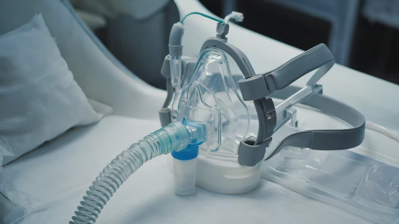 CPAP Mask on Hospital Bed