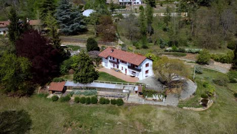 orbit shot of unique l'uovo e la faina cottage guest house, busca , italy