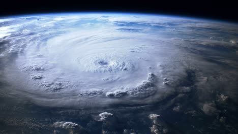 vista por satélite de un gran huracán con un ojo bien definido.