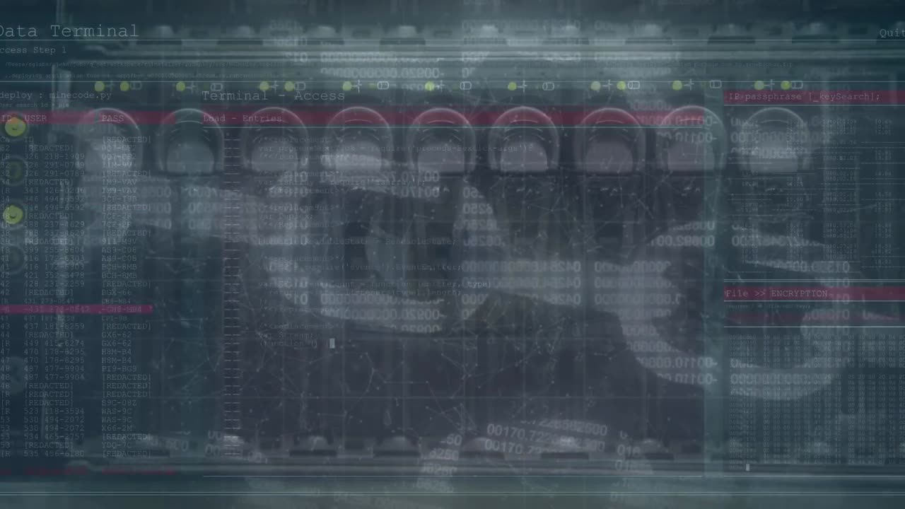 animación de la cadena de seguridad en línea y procesamiento de datos a través del servidor