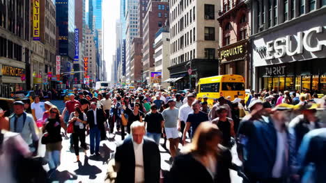 busy new york city street scene